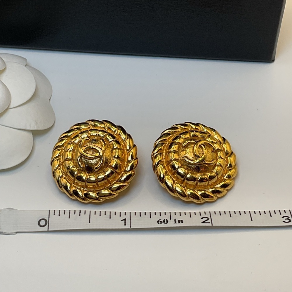CHANEL Gold Spiral Earrings - Picture 8 of 10